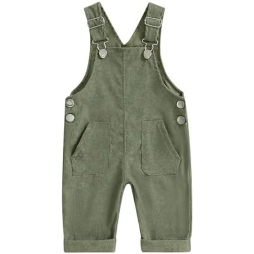 Toddler Baby Fall Winter Outfit Girl Boy Overall Pants Suspender Corduroy Jumpsuit Pants with Pockets