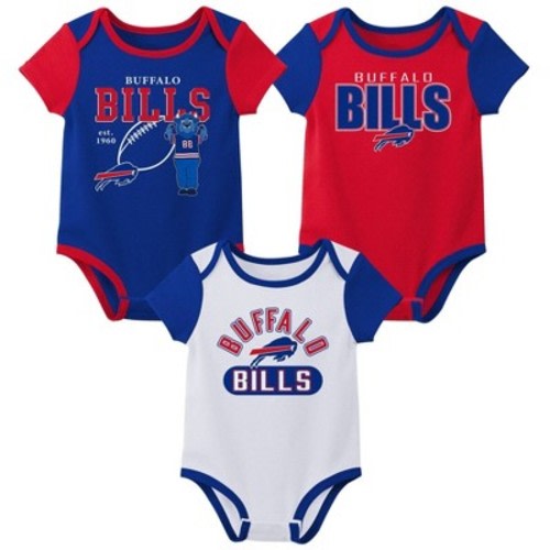 NFL Buffalo Bills Boys' White 3pk Bodysuit - 3-6M