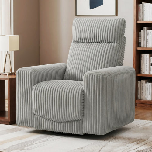 Ebern Designs Weddel 37.2" Wide Modern Corduroy Power Recliner with Swivel and Glider & Reviews | Wayfair