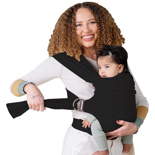 Lalabu The Simple Wrap Baby Wraps Carrier - Stylish Baby Sling Carrier for Newborns & Toddlers 13-28 lbs. Safety Tested, Easy-to-Use, Ergonomic, & Comfortable - Black