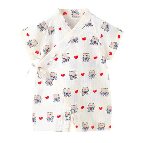 Kimono Robe Newborn Cotton Yarn Robe Baby Romper Infant Japanese Pajamas…