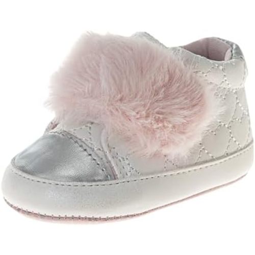Amazon.com | Josmo Infant Girls Faux Fur Baby Shoes Pom Poms, Soft Warm Crib Boots for Newborns White Pink 4 Infant | Boots