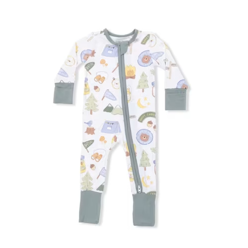 Camping Blue 2 Way Zipper Romper
