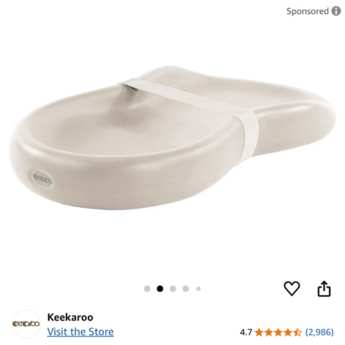 Keekaroo Peanut Changer Baby Vanilla– The Original Made in USA Easy-to-Clean Changing pad and The only Shell Over Foam, Fully Water Repellant