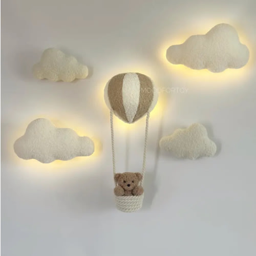 Etsy Bouclé Air Balloon Lamp, Bear Nursery Wall Decor