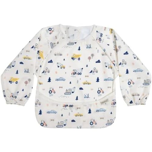 haakaa Long Sleeve Baby Bib, Water Resistant & Adjustable Baby Smock Bib for Eating, Painting & Play, Easy Wipe Clean, 6–24M