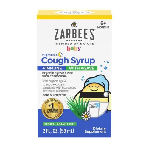 Zarbee's Baby Cough Syrup and Immune with Agave Night Time - 2oz: Liquid, Artificial Flavor-Free, Drug-Free, Dye-Free