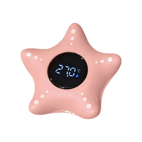 Floating Bath Water Thermometer 3.7 Inch Cute Star Shaped LED Color Alert LCD Display Accurate Temperature 32–176°F Waterproof Floating Bathtub Thermometer for Home Bathroom Pink