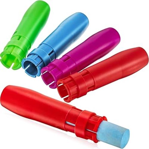 Sidewalk Chalk Holders for Back to School Railroad Chalk Holder Jumbo Plastic Adjustable Clip for Kids Teachers Students Office or Classroom(10 Pieces)