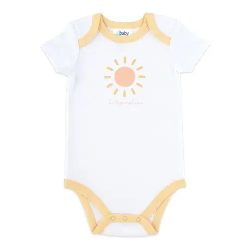4Baby Bodysuit Short Sleeve Hello White | Baby Bunting AU