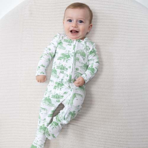 Golf Toile Green - 2 Way Zipper Footie – Angel Dear