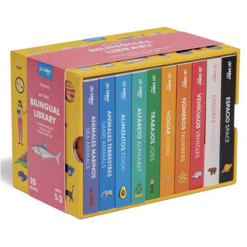 My First Bilingual Library: A Spanish-English Vocabulary Board Book Set of Colors, Numbers, Animals, ABCs, and More (Si Sabo Bilingual Books for Kids)