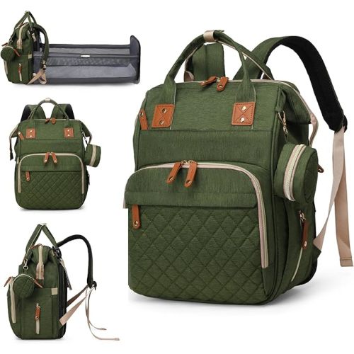 Green Diaper Bag with Changing Station