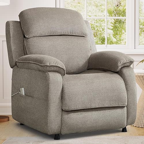 ANJ Power Recliner Chair, Electric Recliner for Adults,Oversized Reclining Chair with Remote & Side Pockets for Living Room， Bedroom,Home Theater