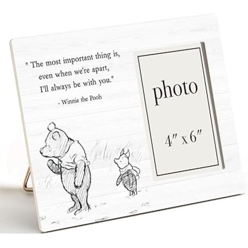 Pooh Bear Quote Picture Frame, Encouragement Gifts for Kids, Positive Going Away Gifts, I'll Always Be With You Photo Frame for 4 x 6 Inch Photo
