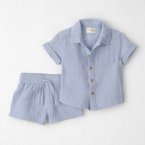 Baby Boy 2-Piece Organic Cotton Gauze Top & Short Set - Little Planet | Carter's