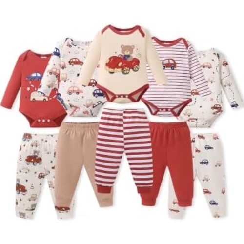 Ropa de bebé recién nacido, ropa prematura para niños, trajes de mameluco y pantalones de 10 piezas, conjunto de ropa de 0 3 6 9 12 meses