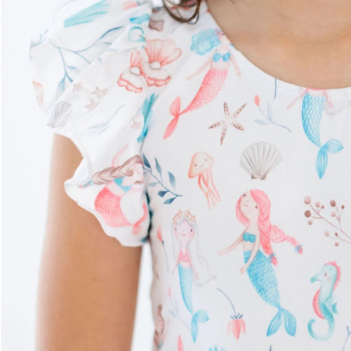 Mermaid Friends S/S Flutter Sleeve Leotard | Mila & Rose