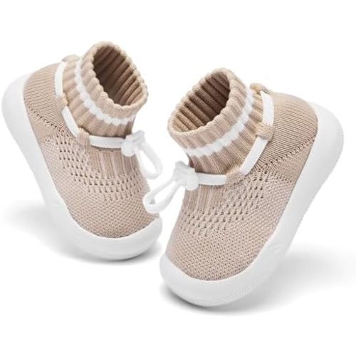 Baby Socks Shoes for Boys and girlsAnti Slip Sports ShoesToe ProtectionBaby Walking Shoes, Lightweight and Breathable Slip on Walking Shoes