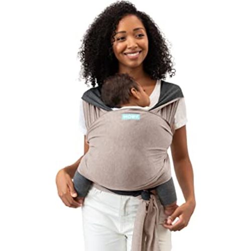 Moby Baby Wrap Carrier Reversible for Newborns to Toddlers (8-33lbs), Infant Sling Carrier, Ultra Lightweight & Hands Free Design, Adjustable for All Body Types (Taupe/Charcoal)