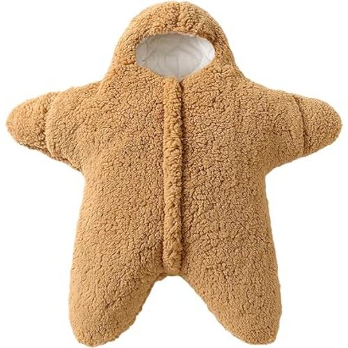 BINIDUCKLING Baby Bunting Suit Starfish Outfit for Fall & Winter Fleece Pramsuit 3-12 Months