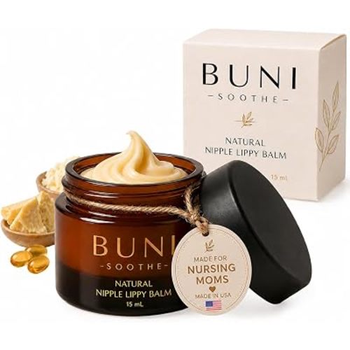 BUNI Nipple Cream & Lip Balm, Safe for Breastfeeding, Unscented (0.5 oz)