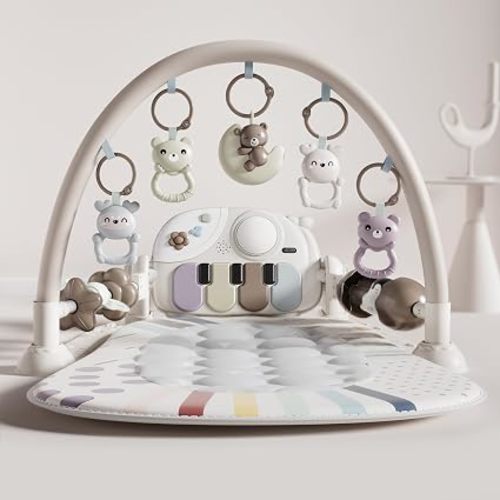 Baby Gym Mat with Detachable Piano for Babies 0-3 6-9 12 Months