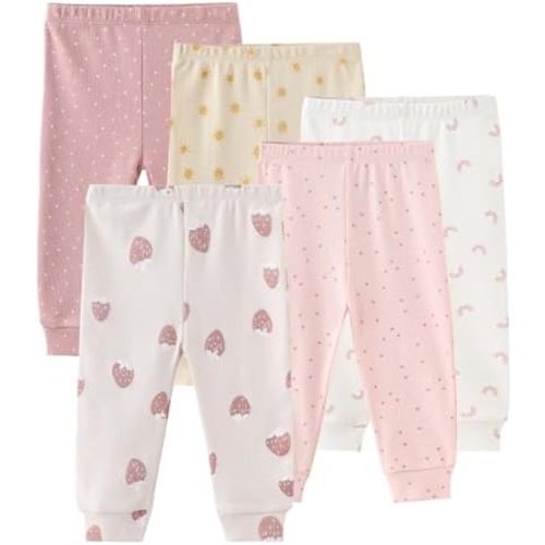 Unisex Baby 5-Pack Long Pants Boys Girls Toddler Cotton Shorts Gift Set