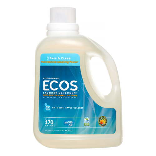 ECOS 2X Natural Laundry Detergent, Free & Clear, 170 Loads