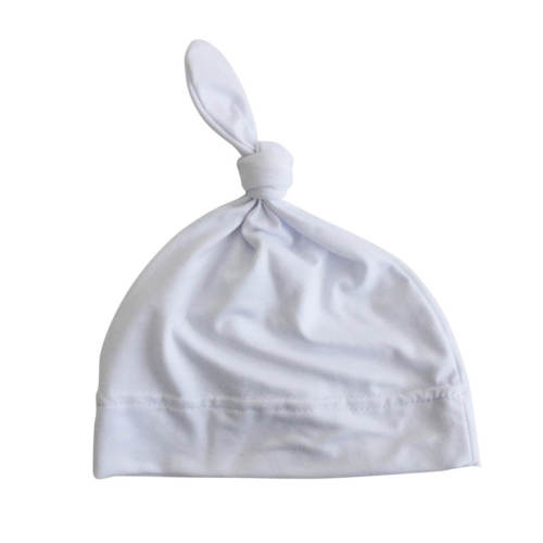 Solid White Bamboo Knotted Hat