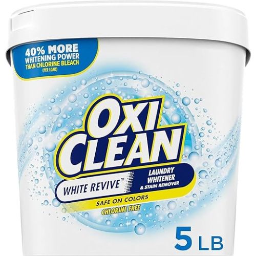 OxiClean White Revive Laundry Whitener and Stain Remover Powder, 5 lb
