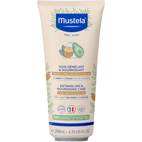 Mustela Detangling & Nourishing Conditioner - Natural Shea Butter & Avocado - Curly & Frizzy Hair - Dermatologist-tested & safe for Babies and Kids - 6.76 US Fl. Oz.