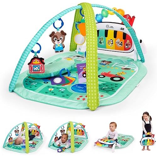 Baby Einstein Farm Explorers 4-in-1 Kickin’ Tunes Musical Meadow Music & Language Discovery Gym, Ages 0 Months and Up