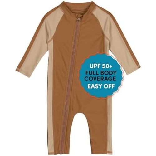 SwimZip Boys' Long-Sleeve UPF 50+ Swimsuit for Baby, Toddler, & Little Boys
