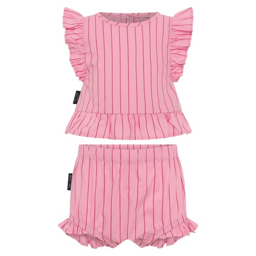 Lolly Stripe Frill Cotton Top & Shorts Set