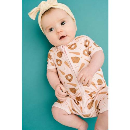Home Run Pink Bamboo Short Romper