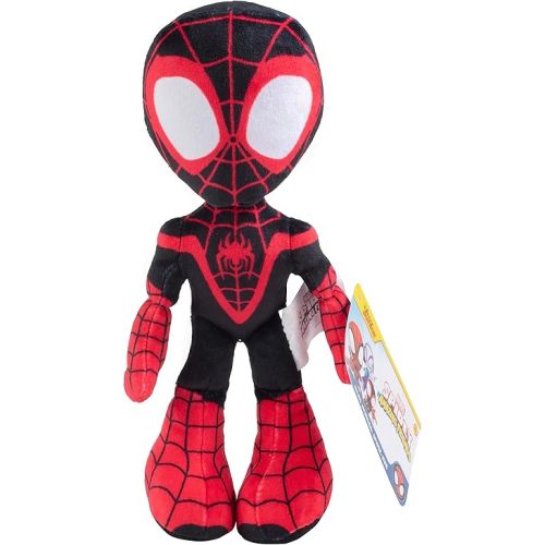 Marvel Spidey and His Amazing Friends 8" Miles Morales/Spin Plush - Spider-Man Stuffed Animal Toy Figure - Officially Licensed - Spider-Verse Gift for Kids, Boys, Girls - 8 Inches