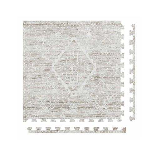 Baby Play Mat – 4x8 Driftwood Ula – Set of 8 Tiles – Cushioned EVA Foam Play Mat for Floor, Soft Interlocking Baby Crawling Mats for Hard Floors