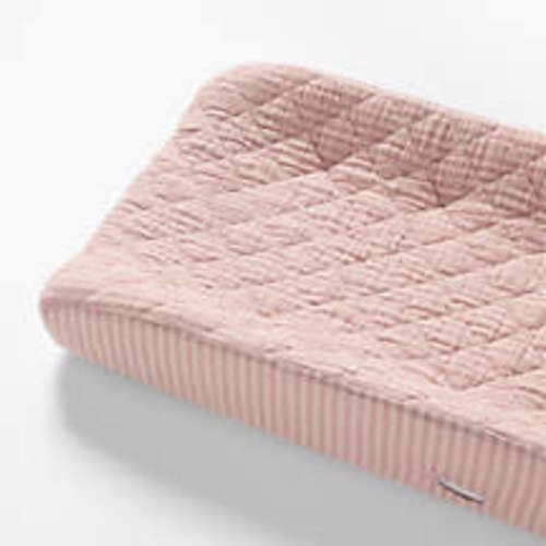 Supersoft Lilac Rose Striped Organic Cotton Gauze Baby Changing Pad Cover