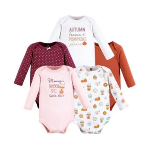 Baby Girls Cotton Long-Sleeve Bodysuits 5-Pack