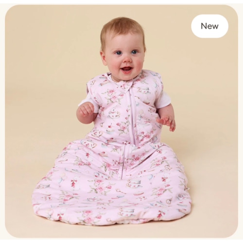 Alice's Tea Party 2.5 TOG Organic Sleeping Bag | Snuggle Hunny