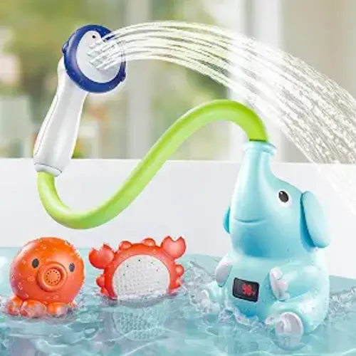 G-WACK Baby Bath Toys Shower Head Sprayer with Water Thermometer for New Borns, Toddlers and Kids | Baby Accessories, and Essentials in Bathtub or Sink | Shampoo Bath Rinser | USB Rechargeable V3