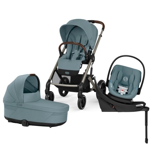Cybex Balios S Lux + Cot + Aton G2 Swivel Travel System Bundle - Stormy Blue
