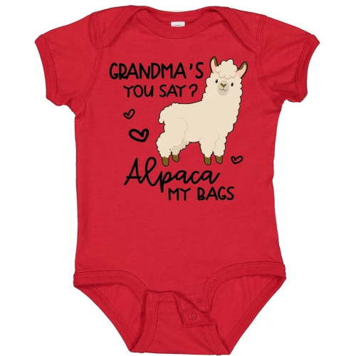 Baby Bodysuit BELLA CANVAS Grandma'S You Say Alpaca My Bags Baby Bodysuit Animals Llama Cute Jmg