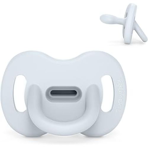 Color Essence SX PRO Silicone Baby Pacifier 1Pk, Made with 100% Soft Silicone, Baby Essentials Perfect for Breastfeeding Babies, Designed in Spain, 6-18 Mths, Blue