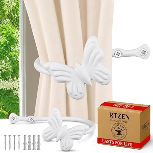 Metal Curtain Tiebacks, Drapery Holders for Wall, 2 Pcs