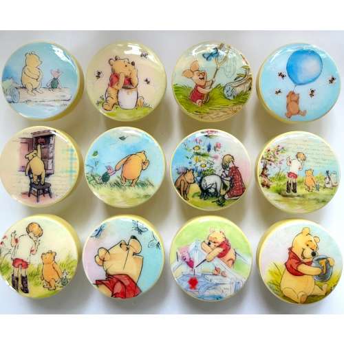 WINNIE THE POOH knobs drawer pulls Classic Version M2M bedding Kids Nursery room decor art ... so cute!