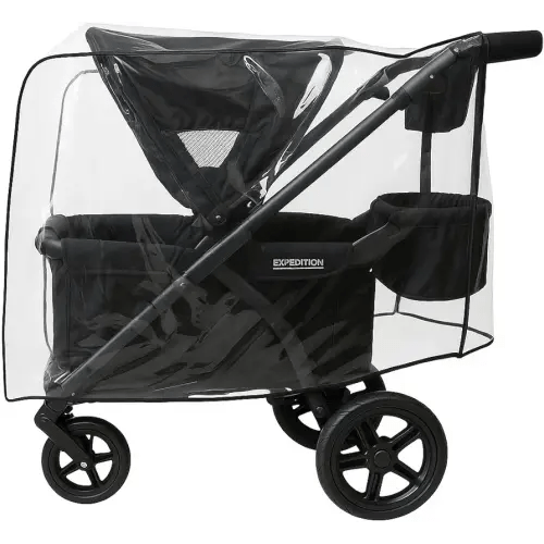 SASHA'S Rain and Wind Cover for Baby Trend Expedition Stroller Wagon/Wagon Plus, Clear Design, Maximum Coverage (Stroller not Included) Made in USA
