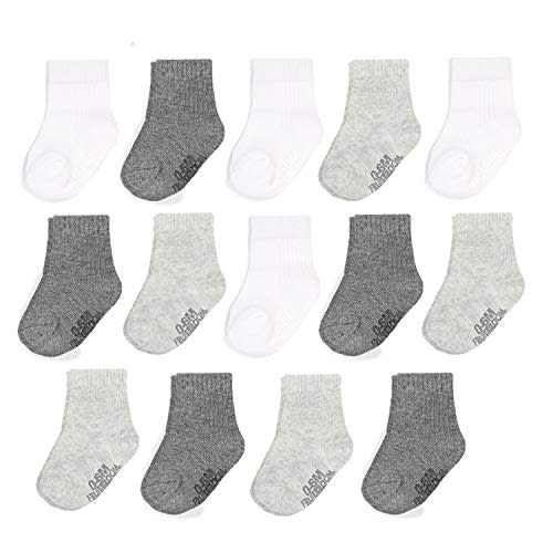 Fruit of the Loom Baby 14-Pack Grow & Fit Flex Zones Cotton Stretch Socks - Unisex, Girls, Boys