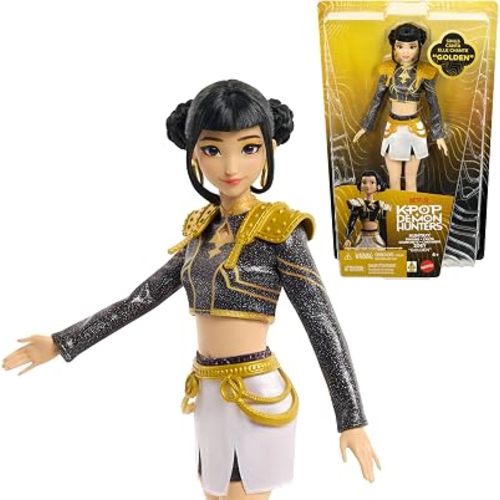 Mattel Kpop Demon Hunters HUNTR/X Zoey “Golden” Singing Doll in Removable Signature Outfit & 5 Posable Joints, Inspired by the Movie
